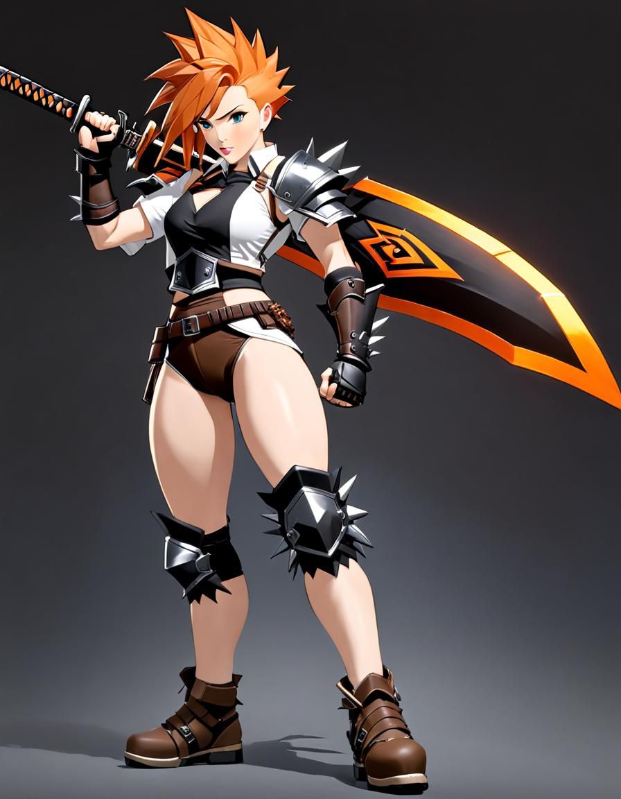 Warrior Woman with Katana in Ethereal Style