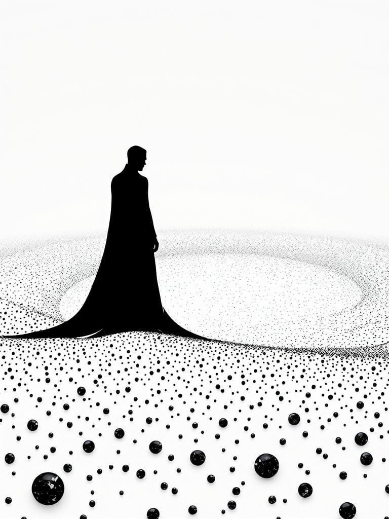 Majestic Silhouette in Endless Cosmic Void