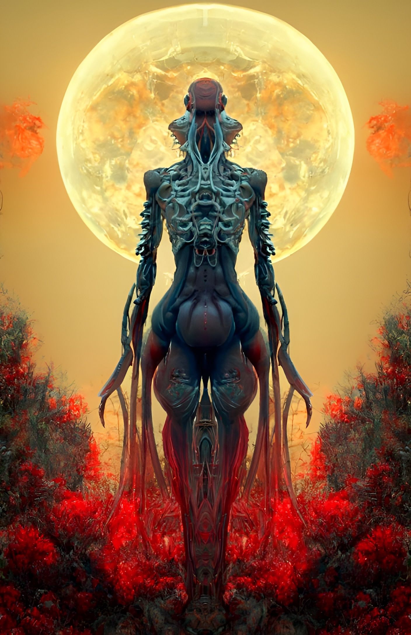 Eldritch Humanoid Creature on Alien Moon