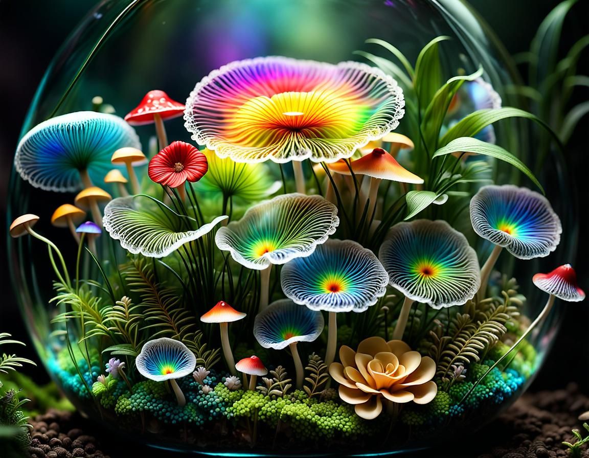 Magical Rainbow Terrarium in a Fantasy Galacticalscape