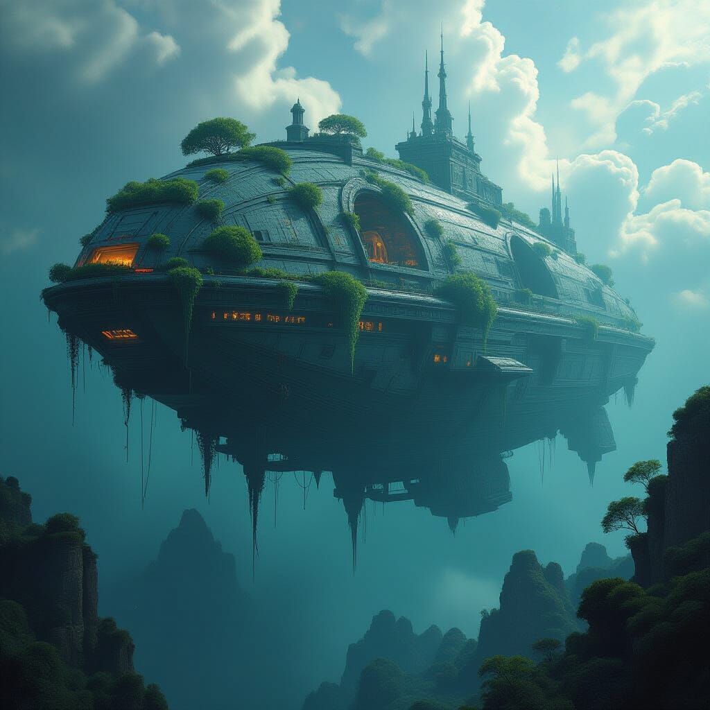 Colossal Biomechanical Leviathan in Deep Space