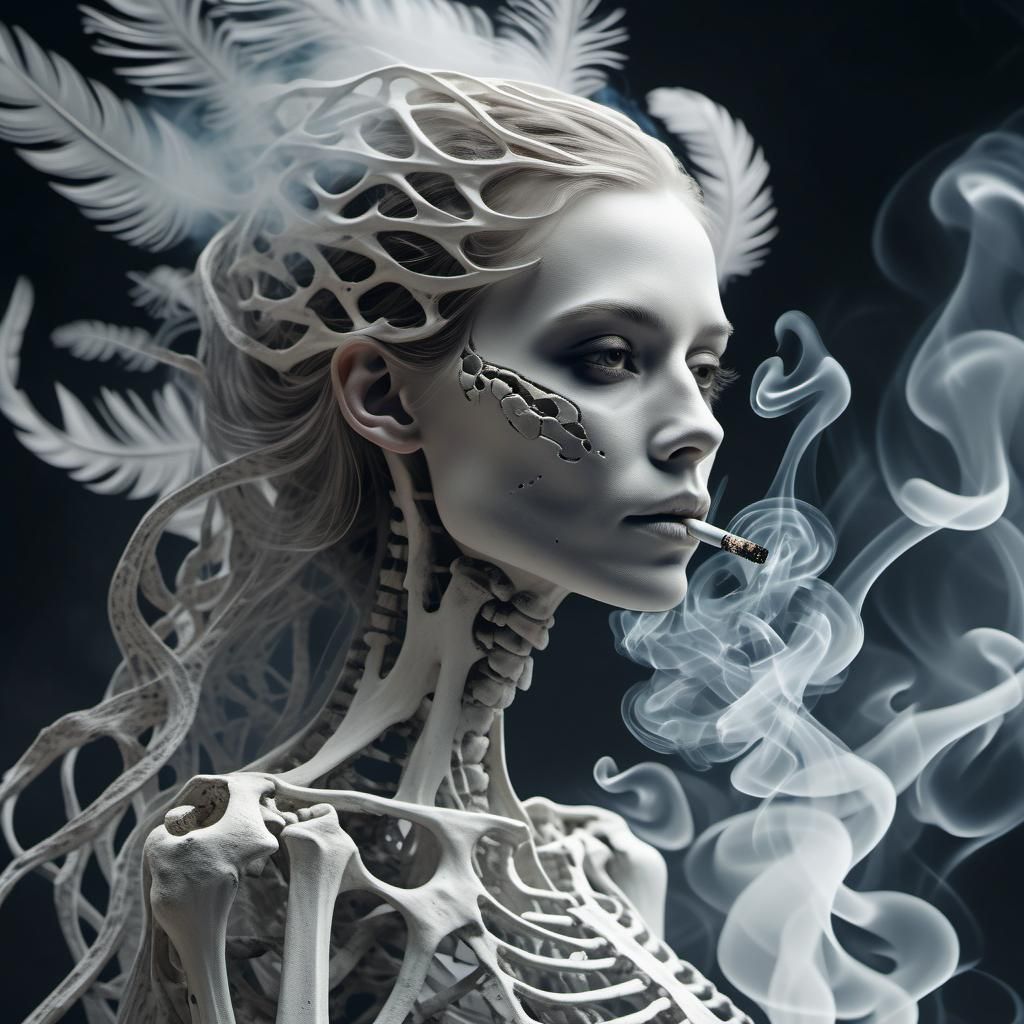 Ethereal Woman: Smoke and Bone Art