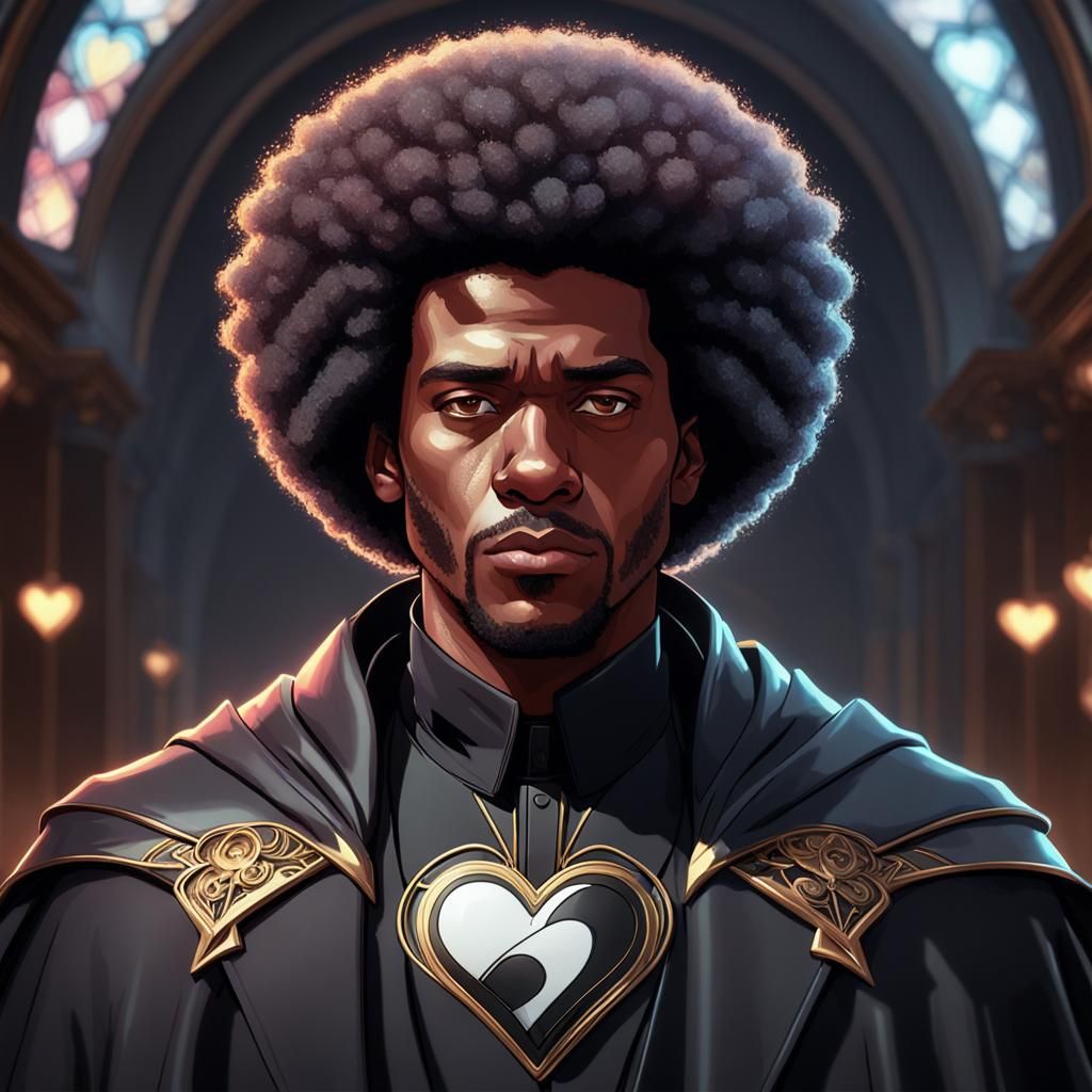 Intricate Portrait of Man with Broken Hearts in Digital Art