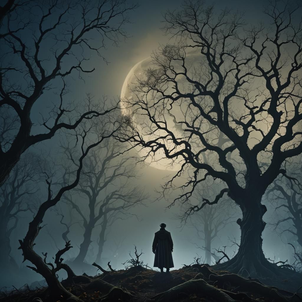 Misty Forest Edge in Neoclassical Style