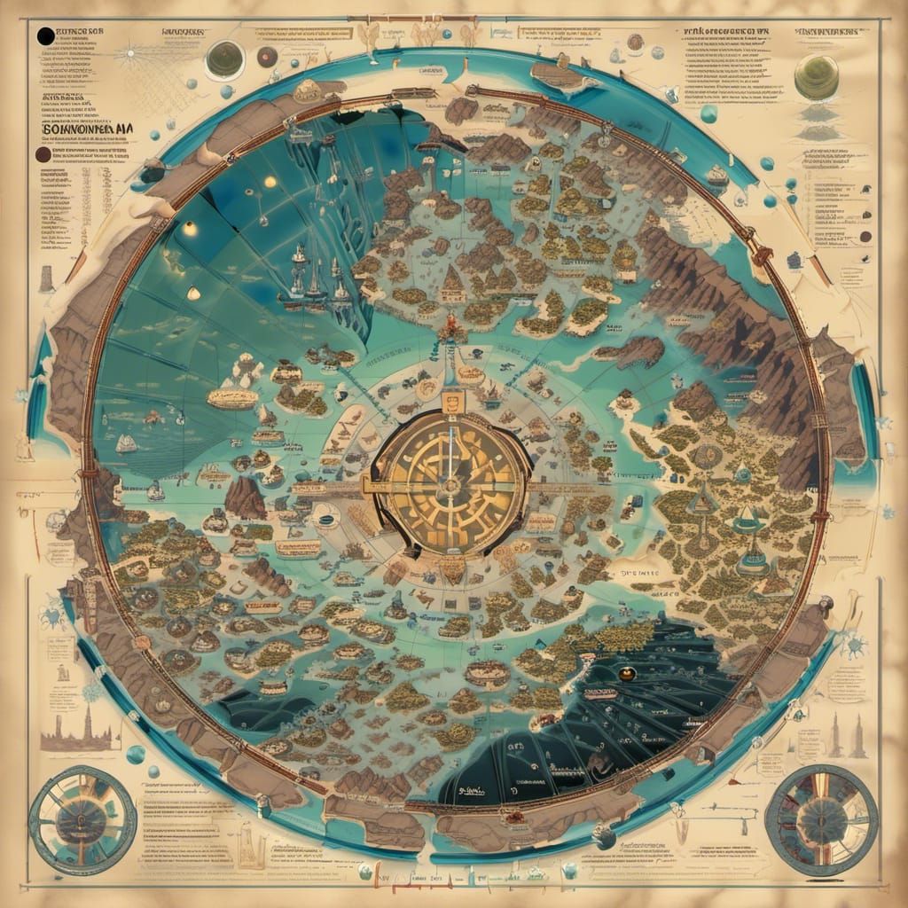 Interstellar Cartography Chart in Vaporwave Style