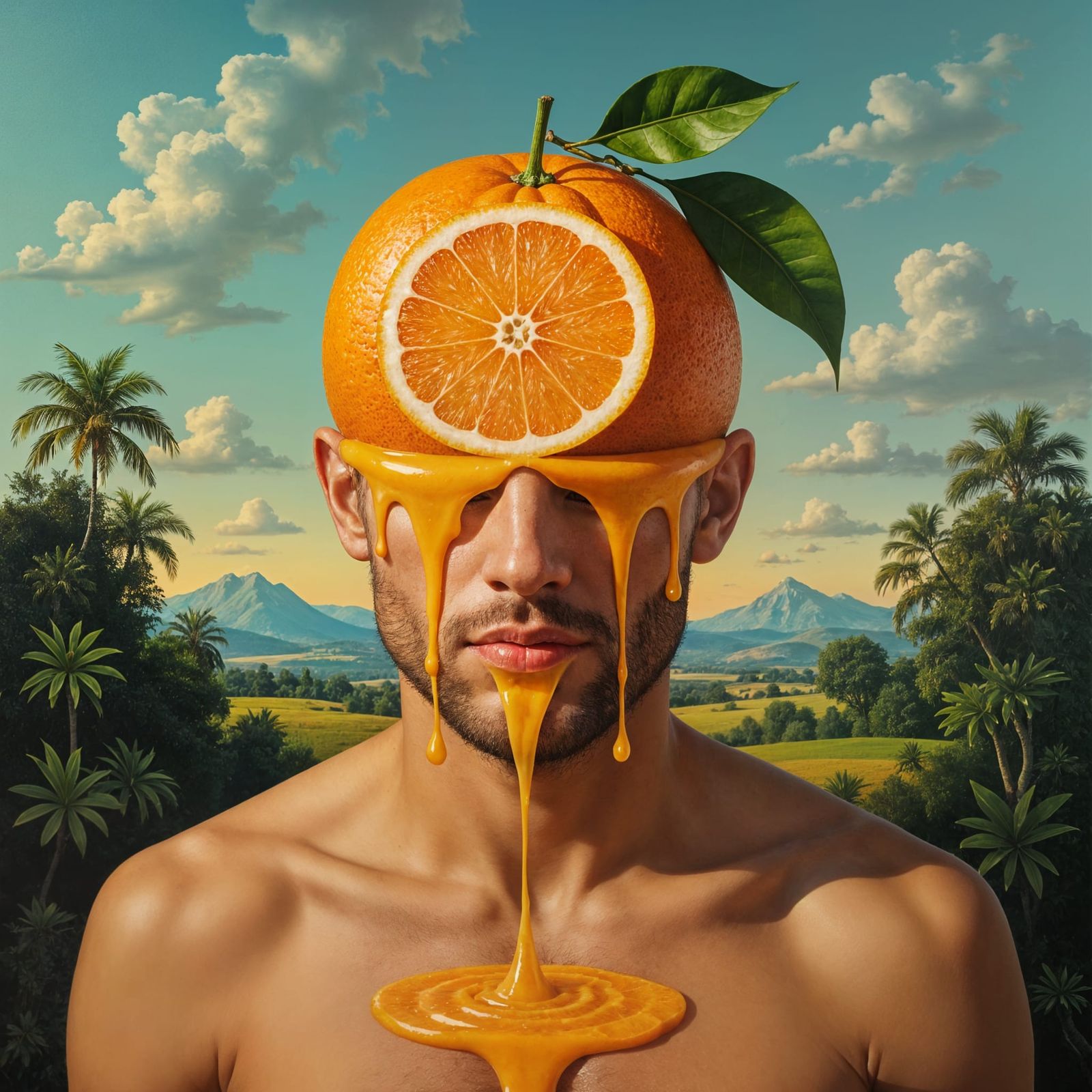 Citrus Man: An Orange-Headed Being of Emotion