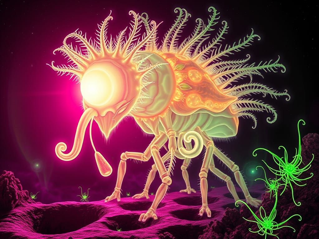 Psychedelic Alien Creature in Kirlian Photo Style