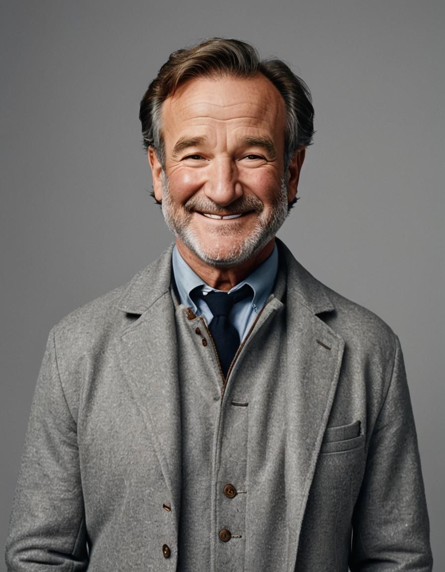 Ultra-Realistic Portrait of Robin Williams Smiling