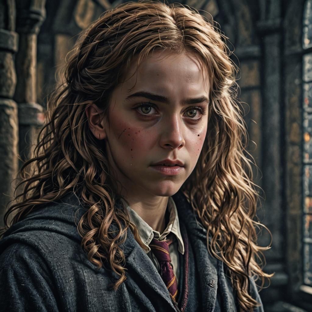 Hyperrealistic Portrait of Hermione Granger