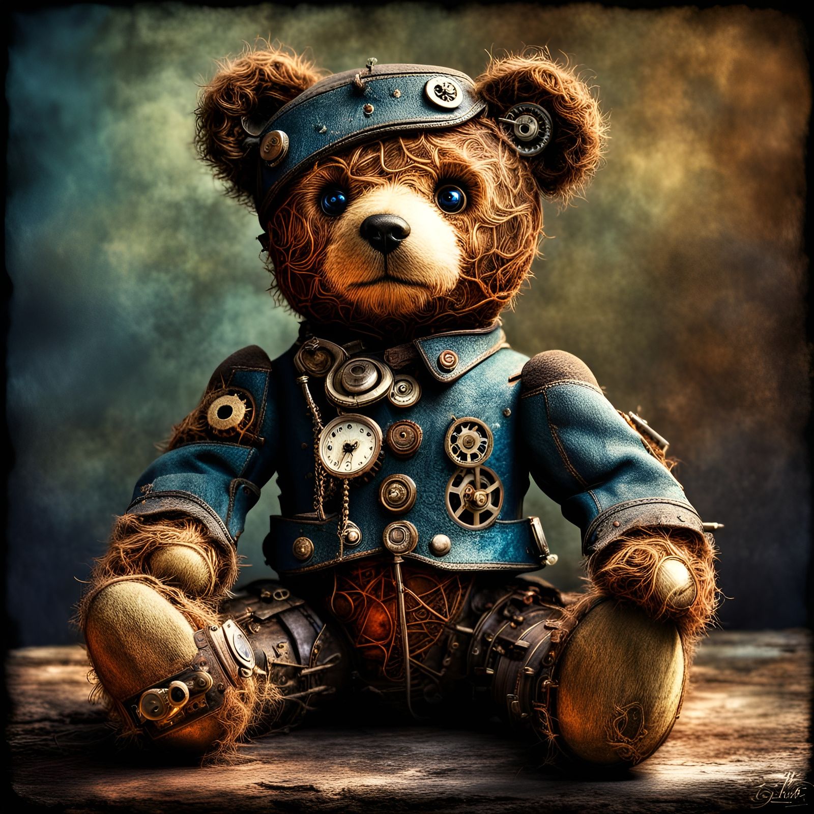 Steampunk Teddy Bear: Well-Loved Digital Art