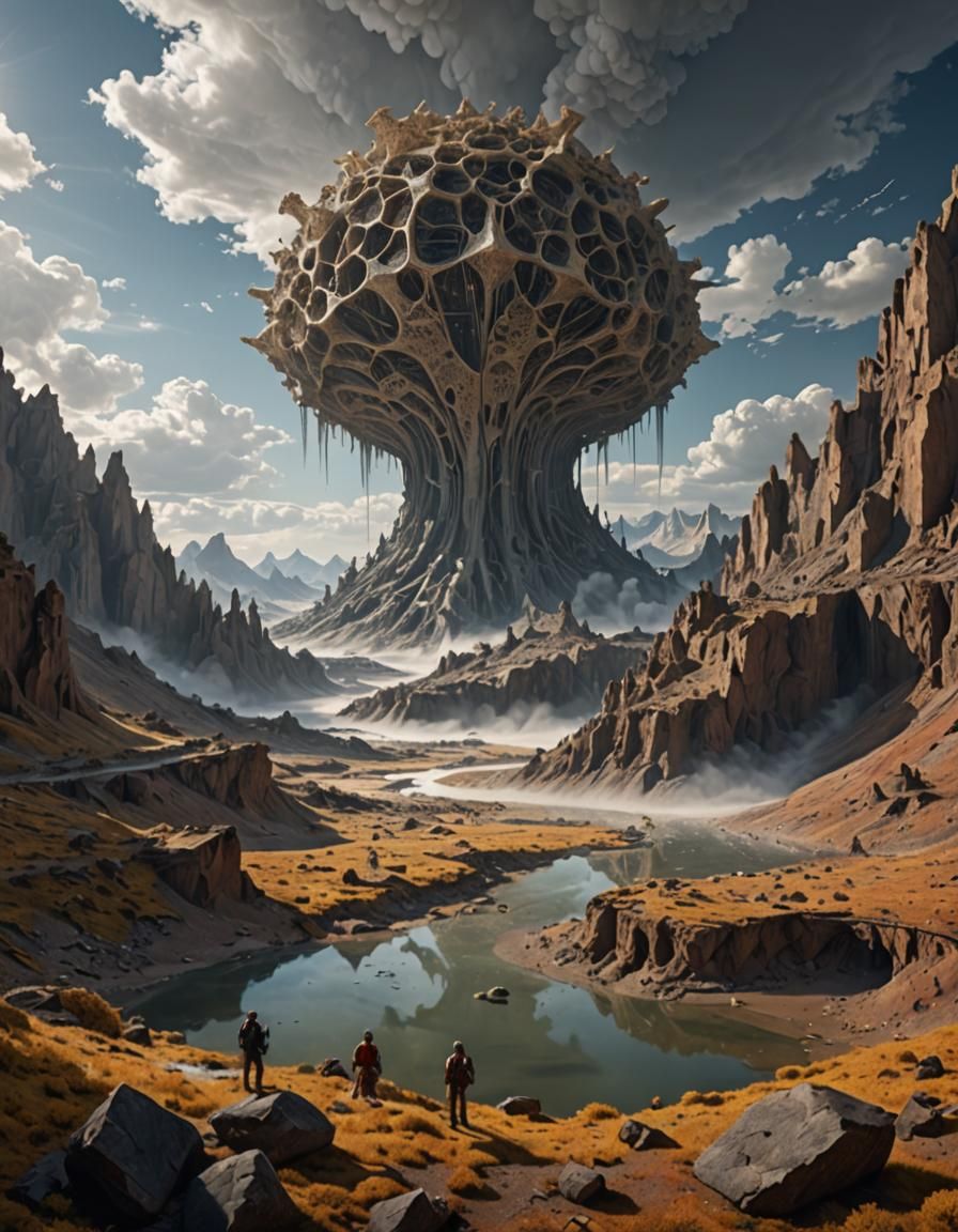 Gigantic Fractal Structure on Desolate Landscape