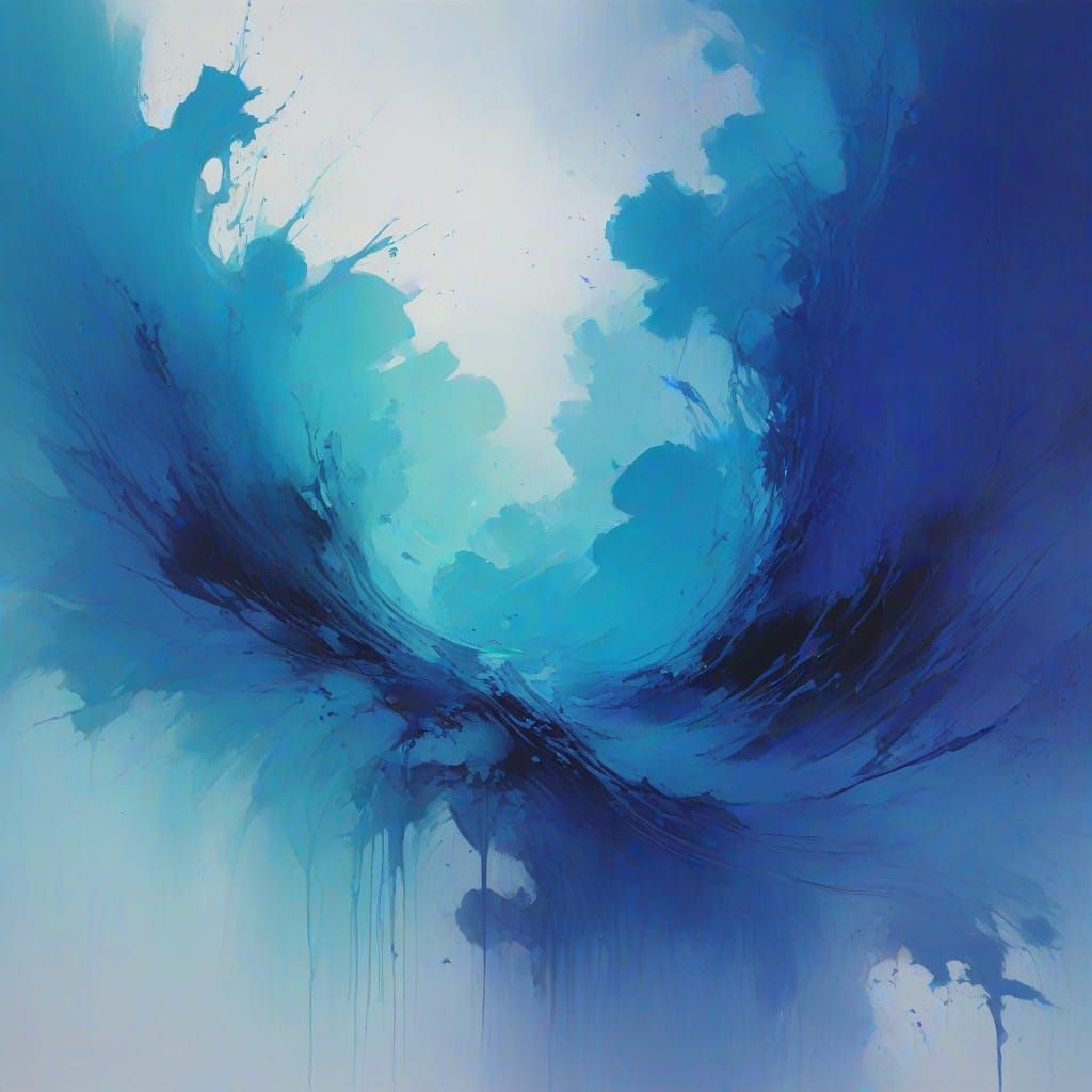 Abstract Ultraminimalism in Turquoise and Ultramarine