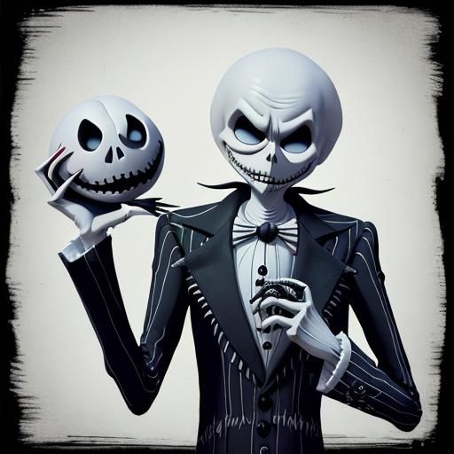 Jack Skellington on a Phone