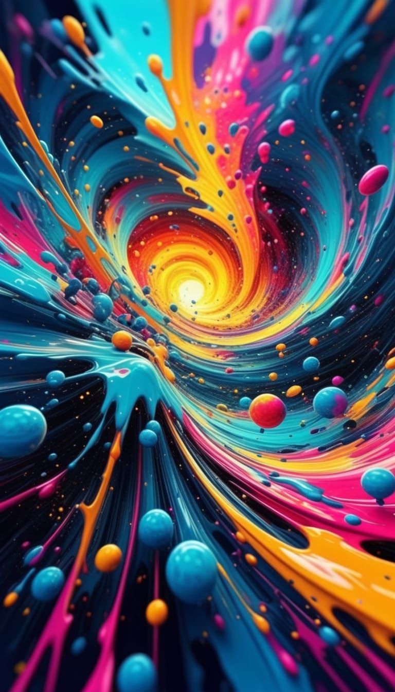 Vibrant Abstract Fractal Art in 3D Rendering