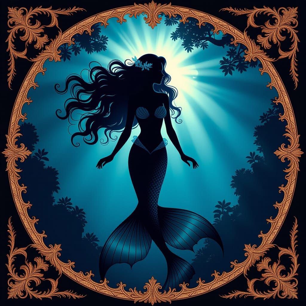 Mermaid Silhouette in Dark Fantasy Aesthetic