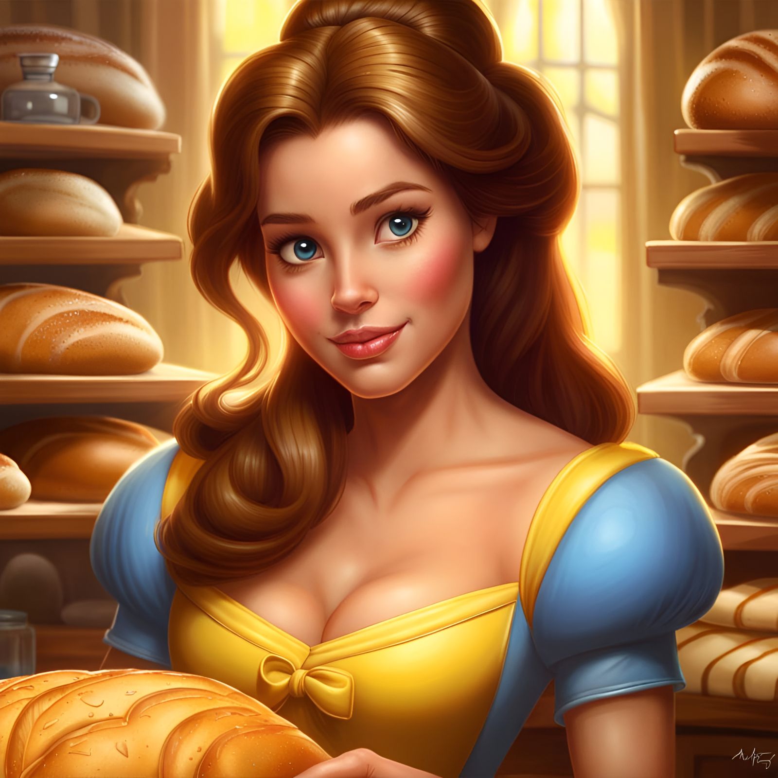 Belle Bakes: A Hyperrealistic Digital Portrait