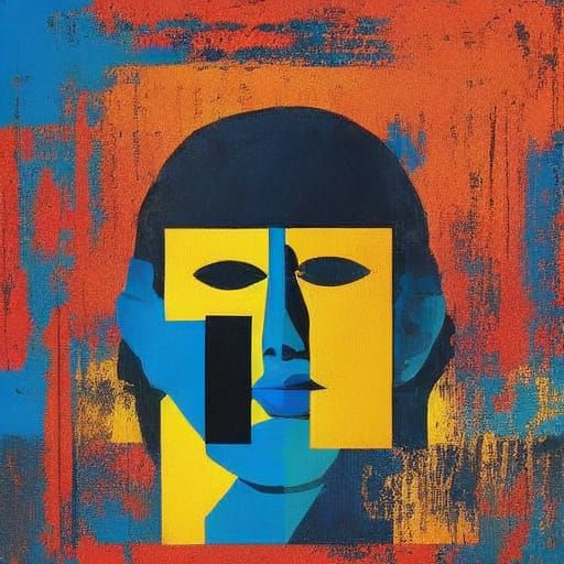 Bold Pop Art Portrait of a Woman in Metallic Style