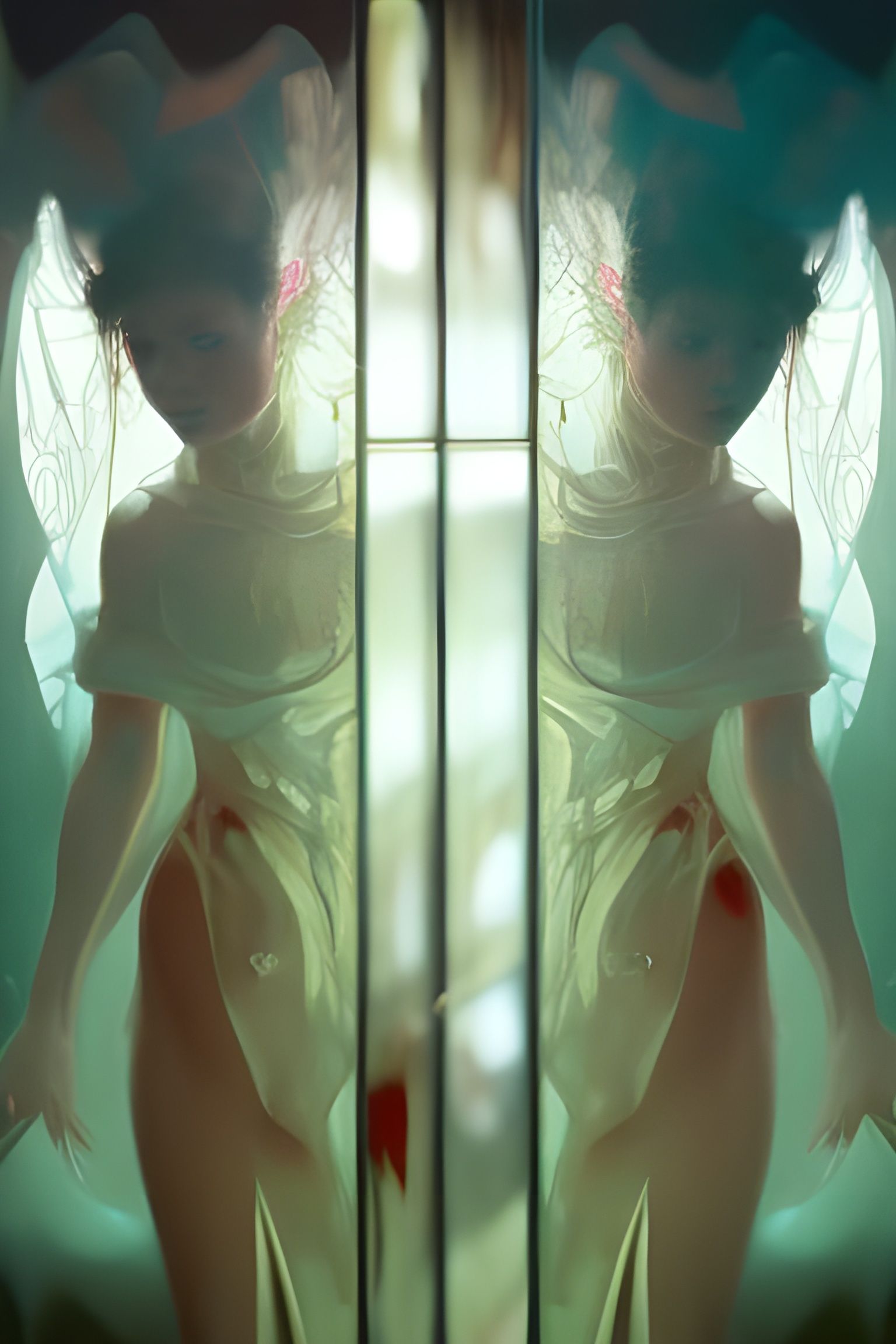 Broken Mirror Reflection in Hyperdetailed Style