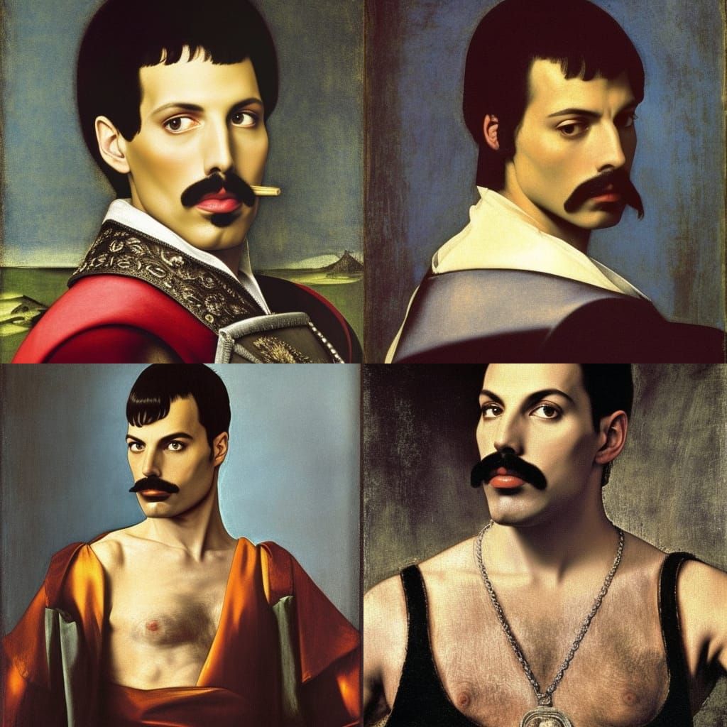 Freddie Mercury as Renaissance Portrait