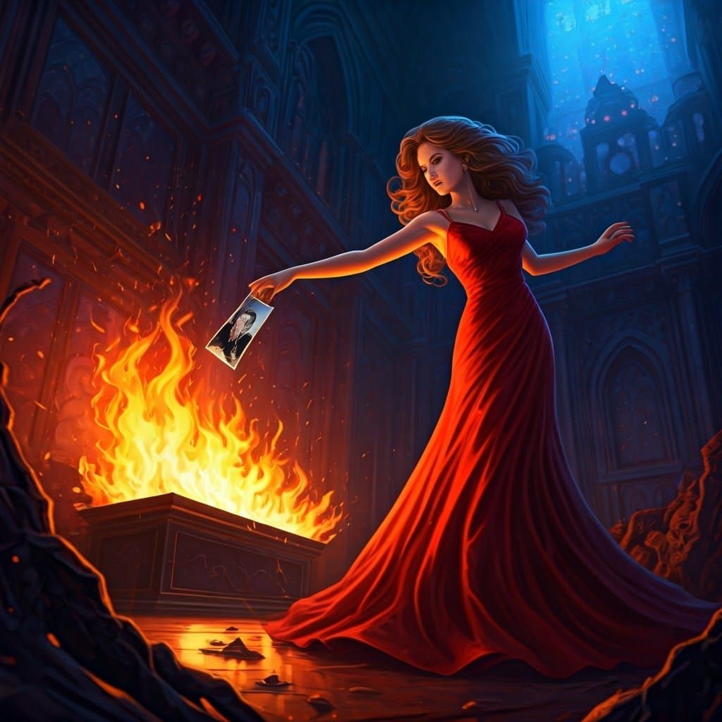 Determined Woman Casts Ex-Lover's Photo into Flames on a Cit...