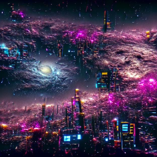 Cyberpunk Galaxy in 8K Resolution