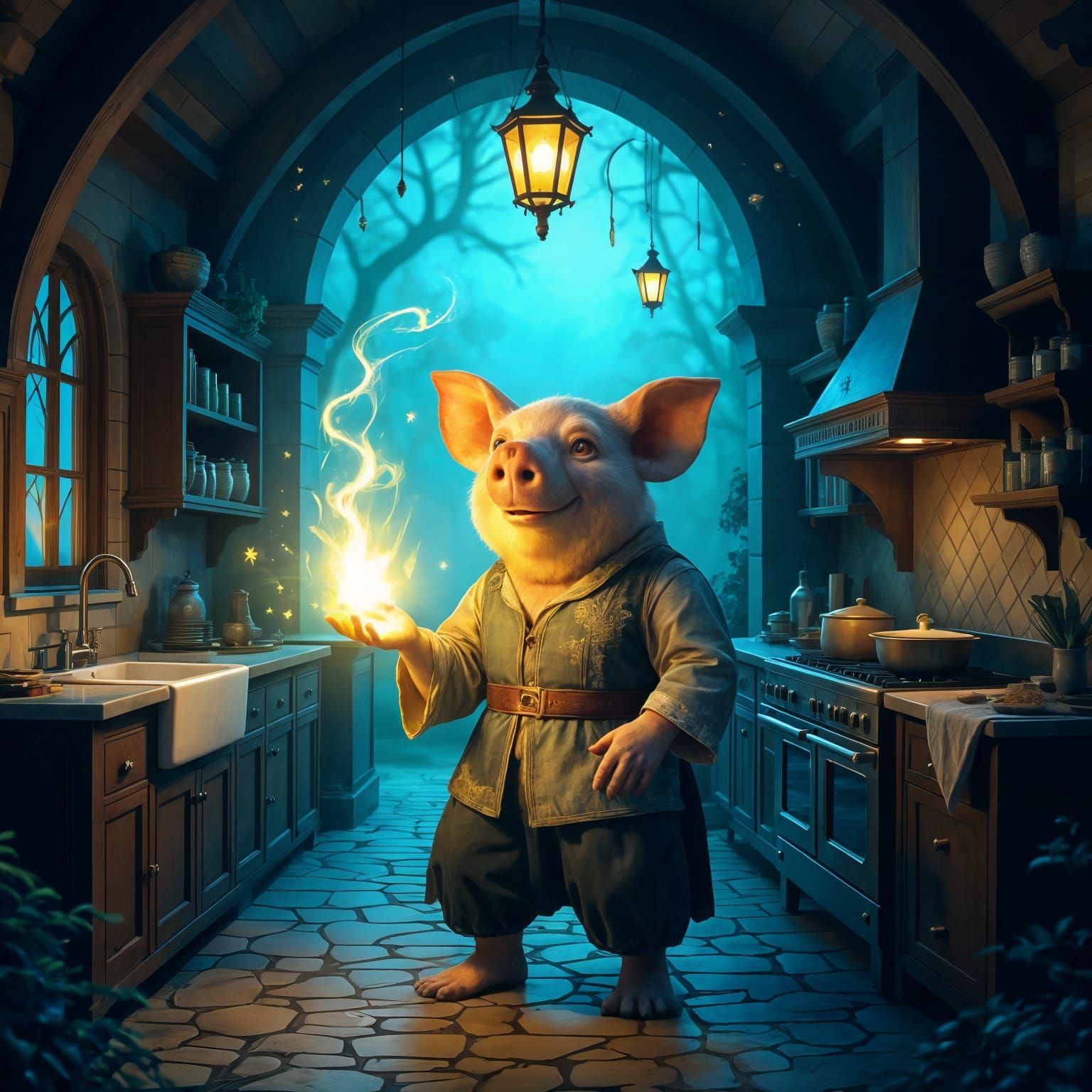 Enchanted Kitchen with Self-Folding Laundry