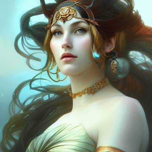 Goddess Lilith Portrait in Hyperdetailed Digital Art Style