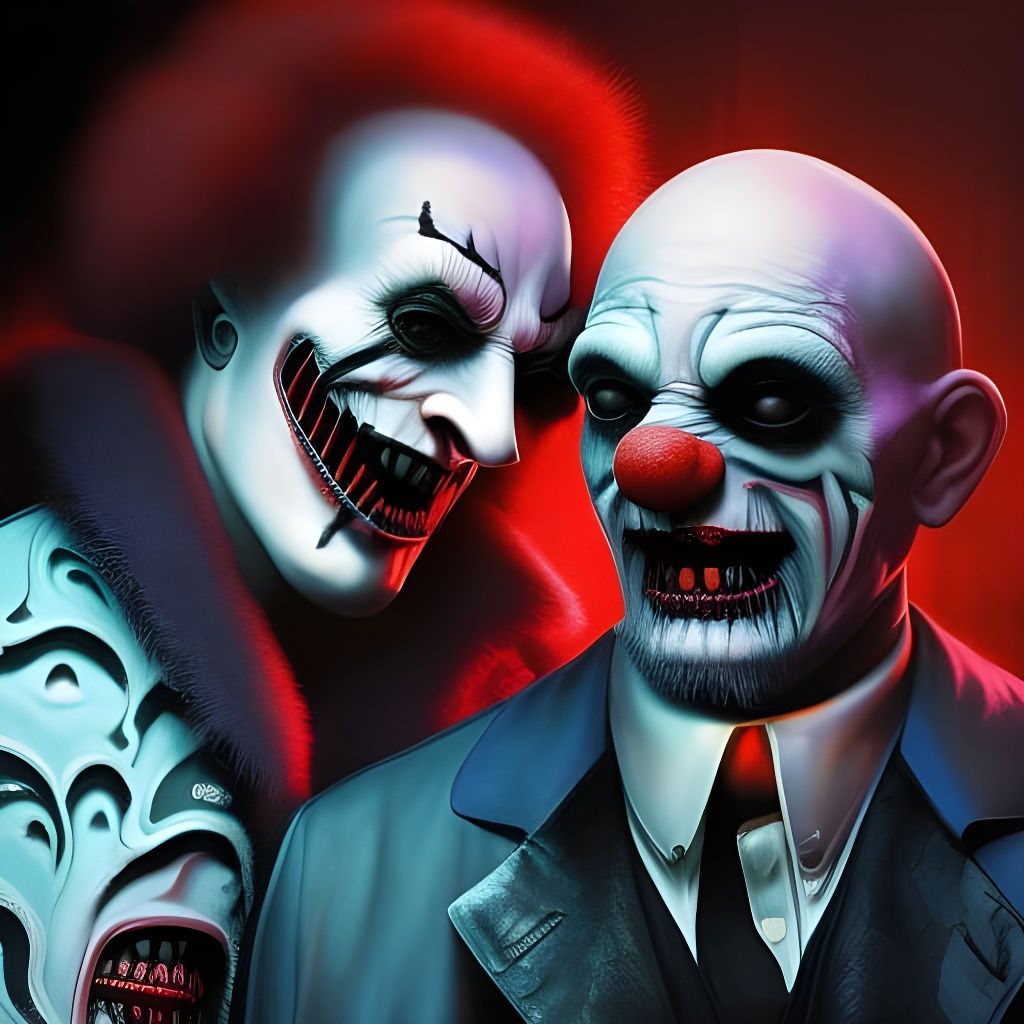 white face, fake painted smile