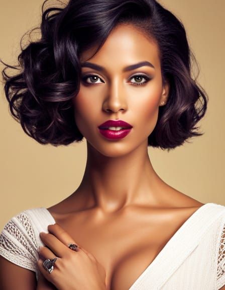 Detailed Portrait of a Young Woman in Art Nouveau Style