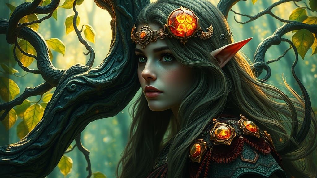 Ethereal Elven Portrait in Celtic Fantasy Style