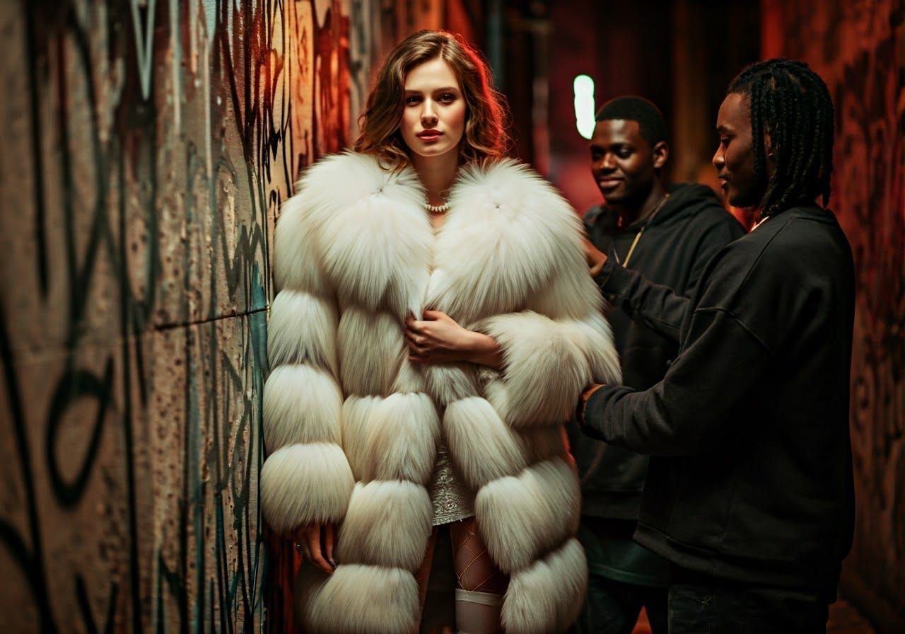 French Aristocrat in Graffiti Alley, Cyberpunk Style