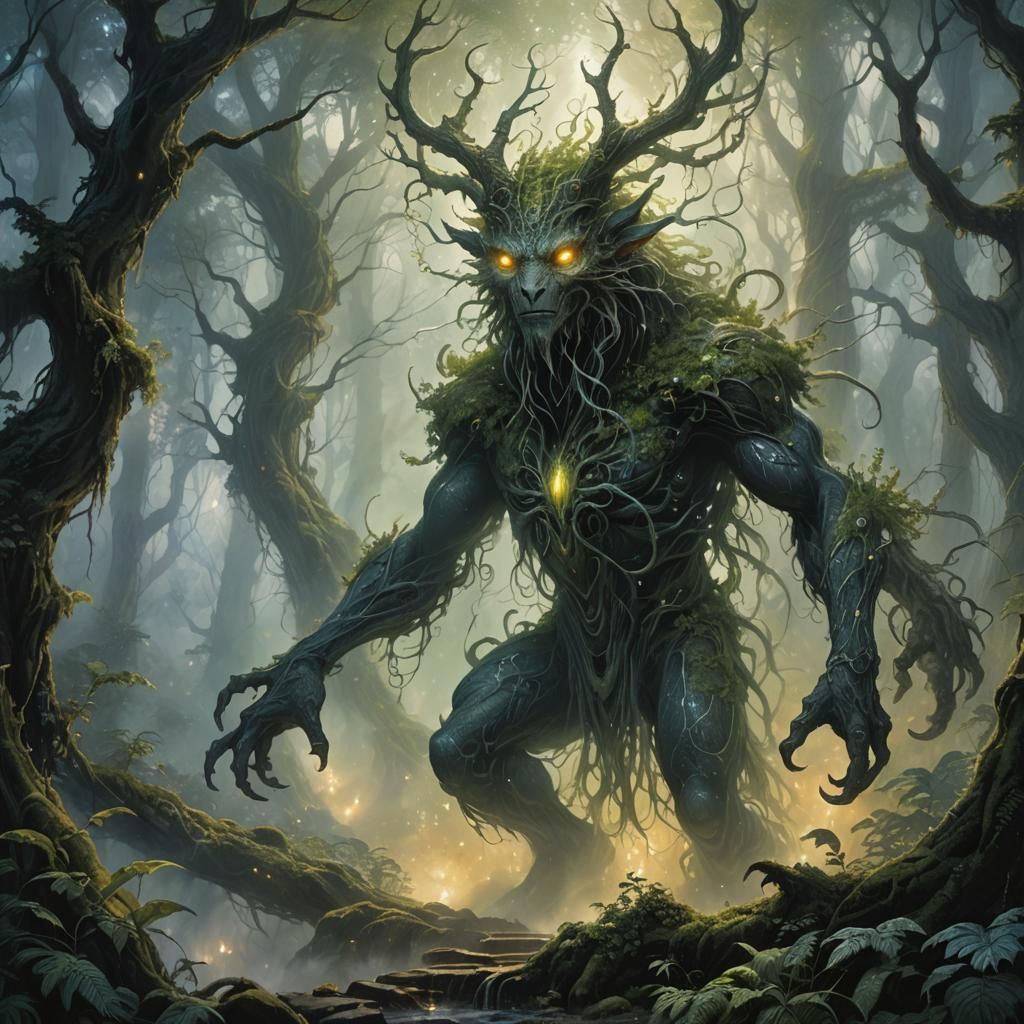 Mysterious Creature Emerges in Mystical Forest