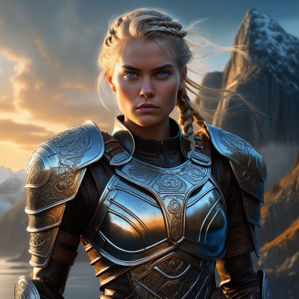 Viking Warrior Goddess in Majestic Armor