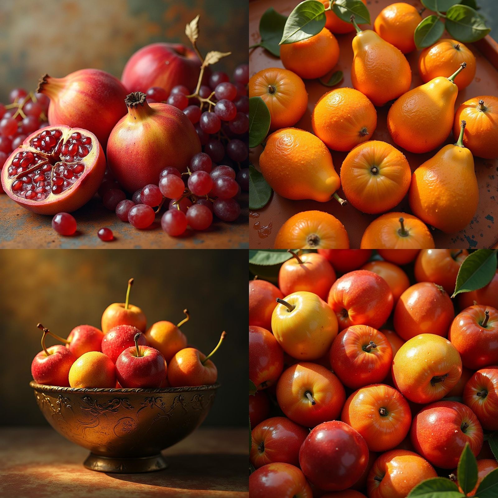 Ripe Fruit Still Life in Salvador Dali Style