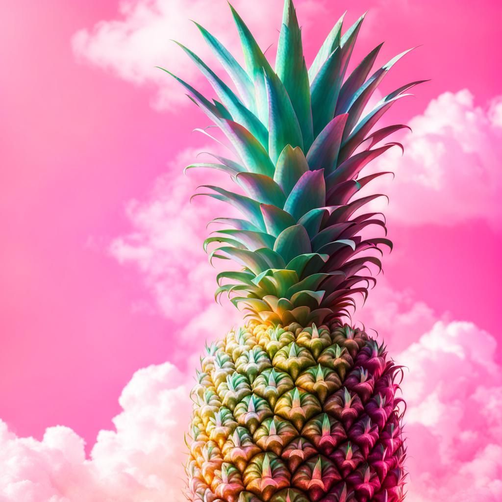 Opulent Iridescent Pineapple in Pink Ambiance