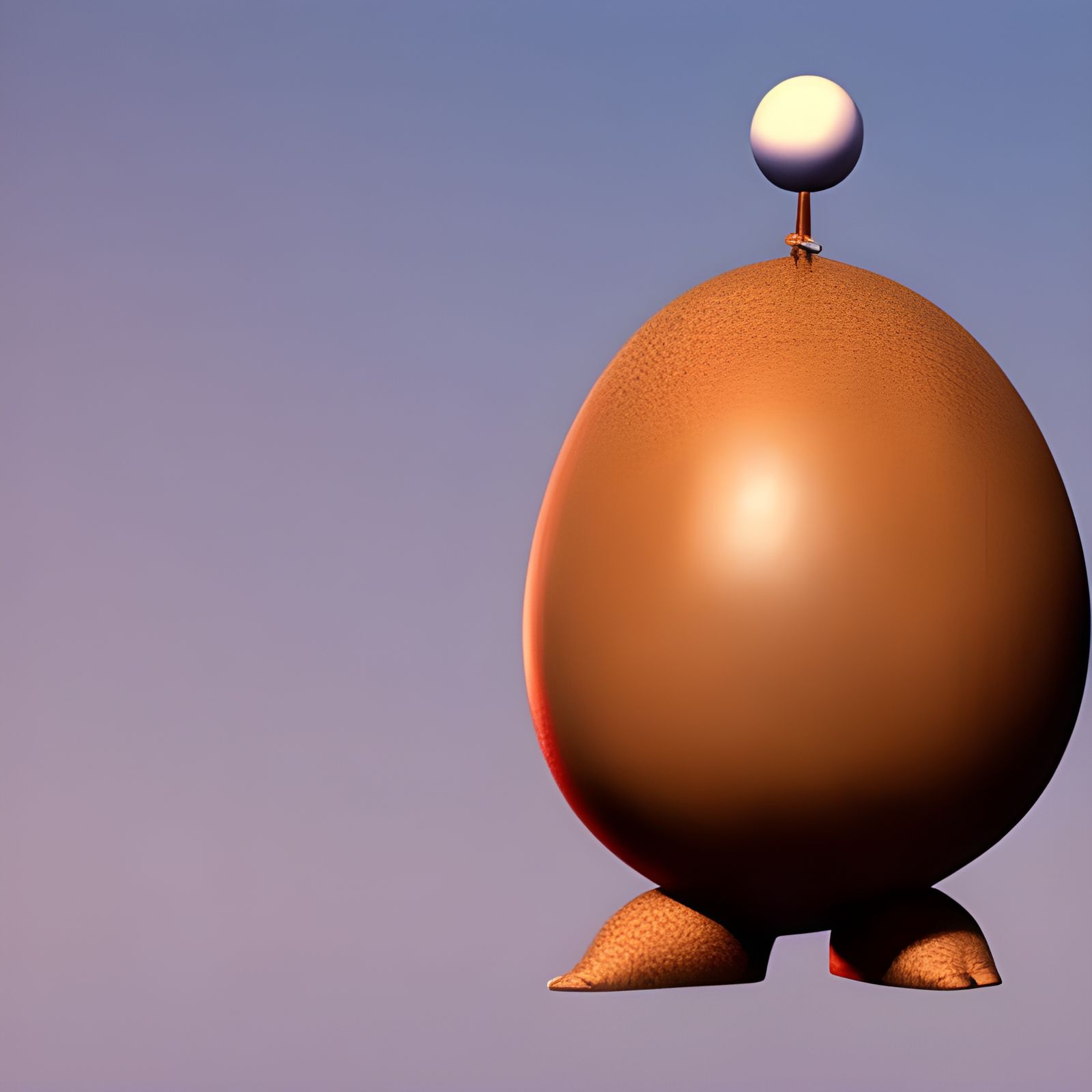 Giant Talking Egg Robot: 3D Digital Art
