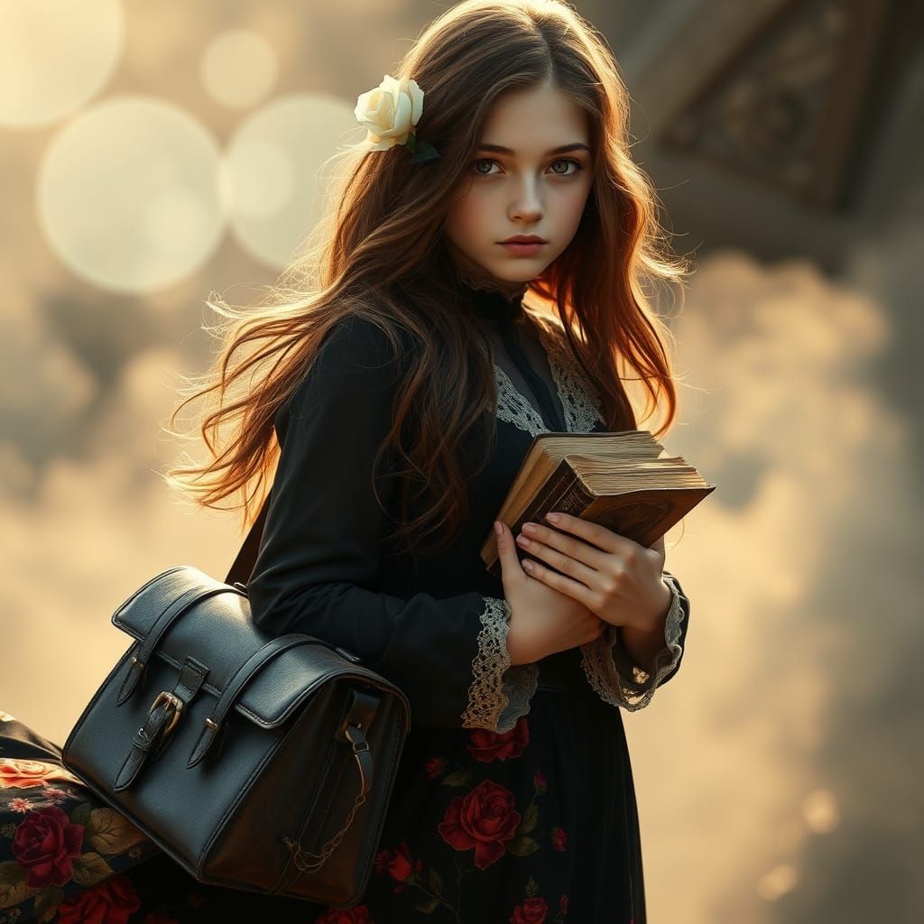 Enchanting Victorian Maiden in Ethereal Glow