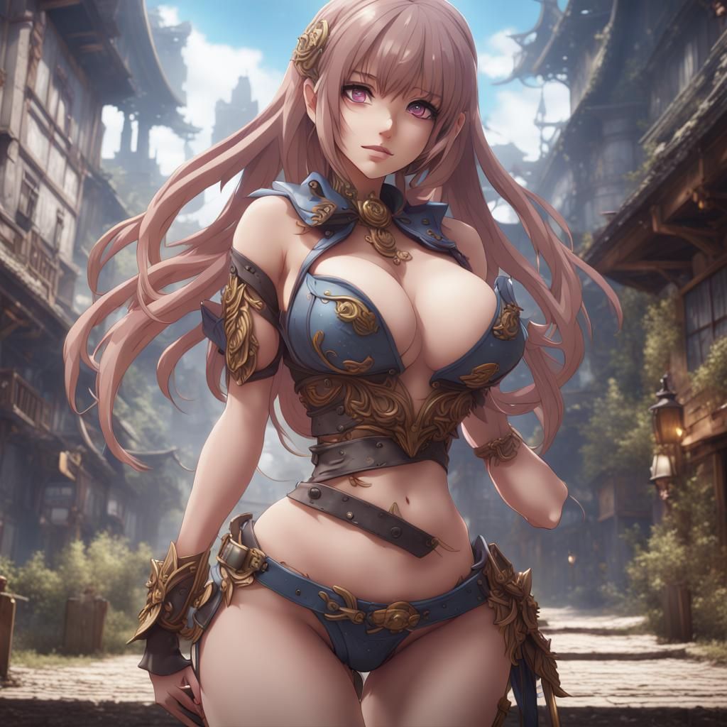 Anime Girls with Exaggerated Proportions as Fantasy Art