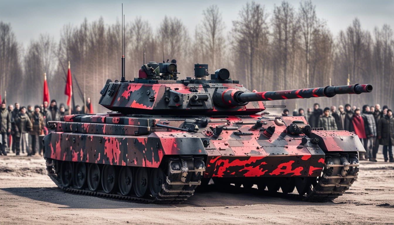 T80 Russian Tank in Digital Camouflage: Hyperrealistic Photo