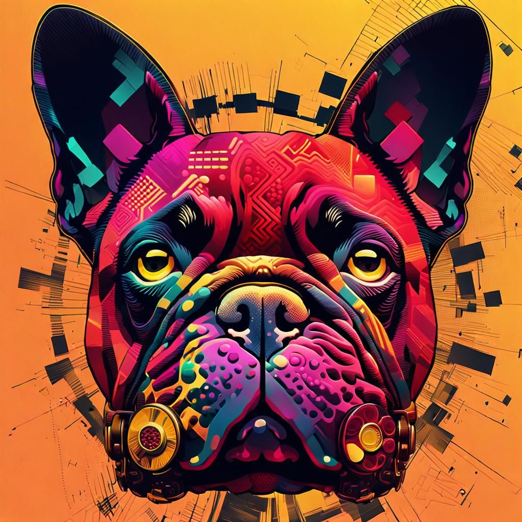 Glitchy Conceptual Art: Raspberry Bulldog Muzzle