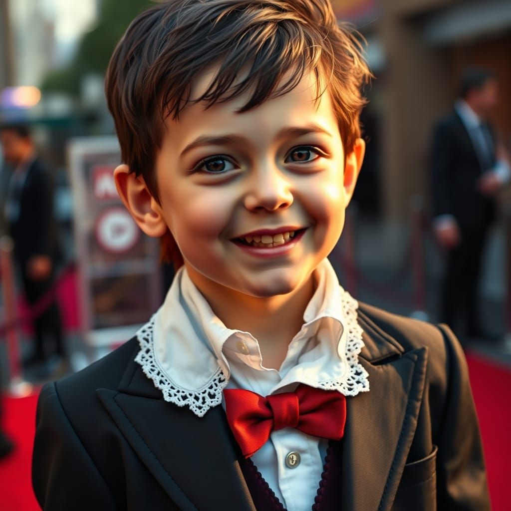 Hollywood Star Channels Little Vampire Boy in Real-Life Red ...