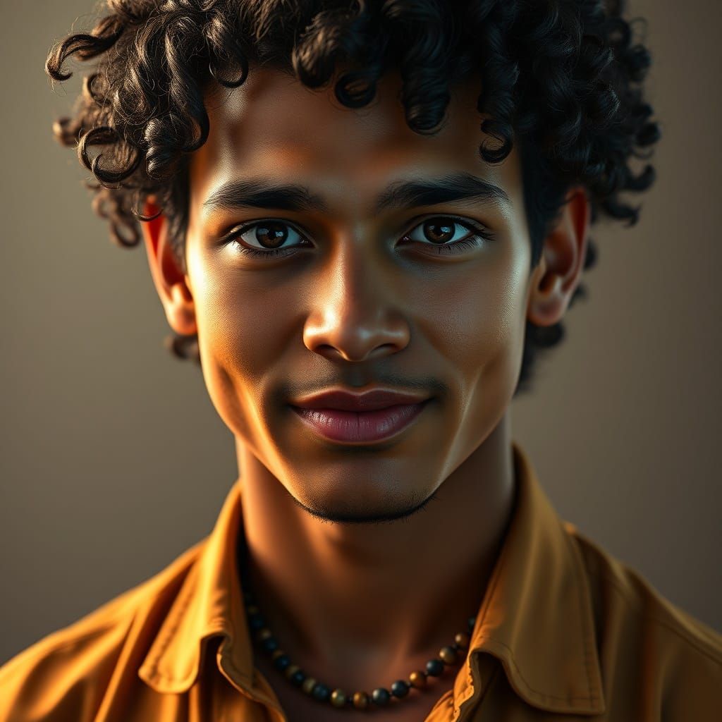 Colombian Dancer with Expressive Eyes in Dynamic Lighting