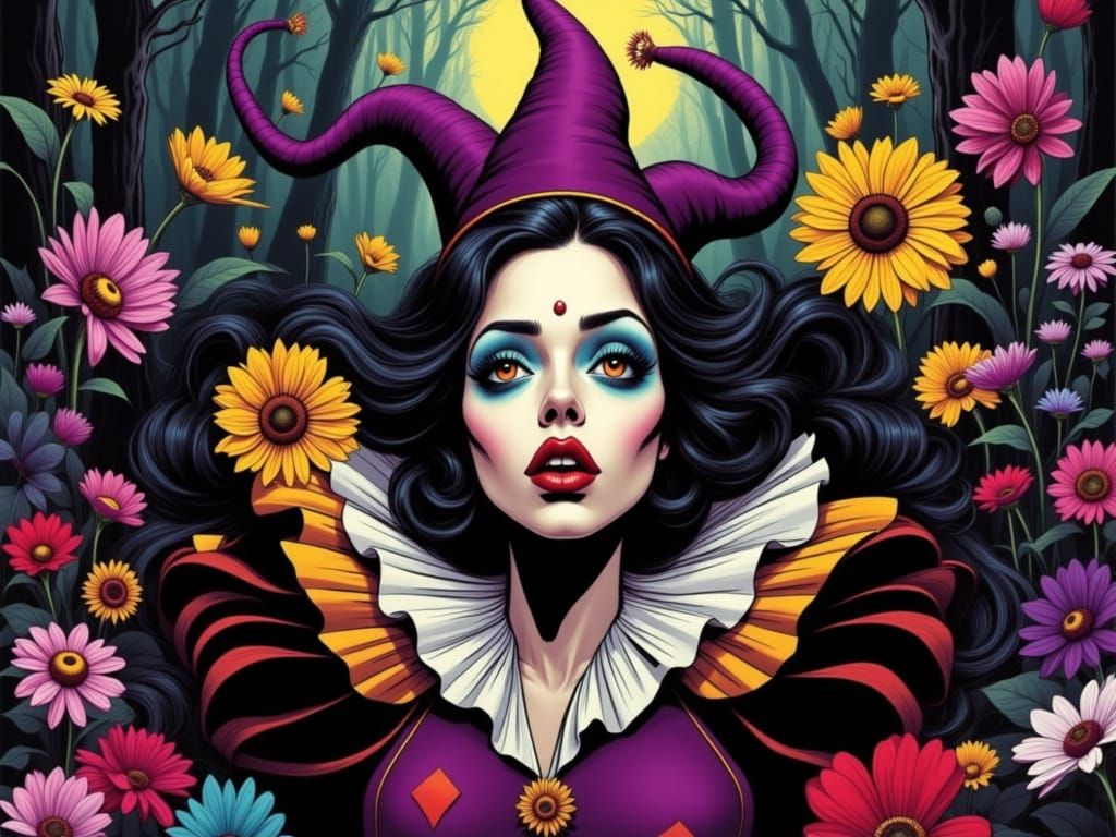 Gothic Alice Fights Queen of Hearts on a Haunting Playing Ca...