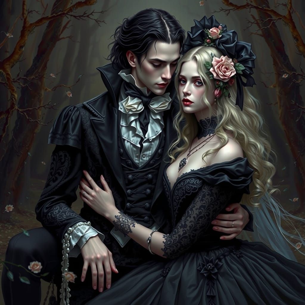 Ethereal Vampire Lovers in Gothic Splendor