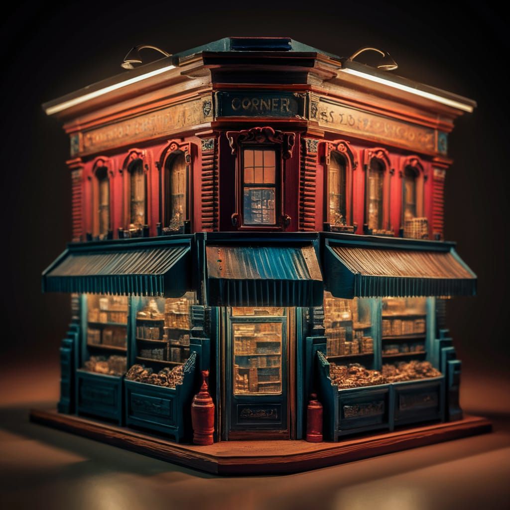 Miniature Corner Store: A 3D Woodworking Masterpiece