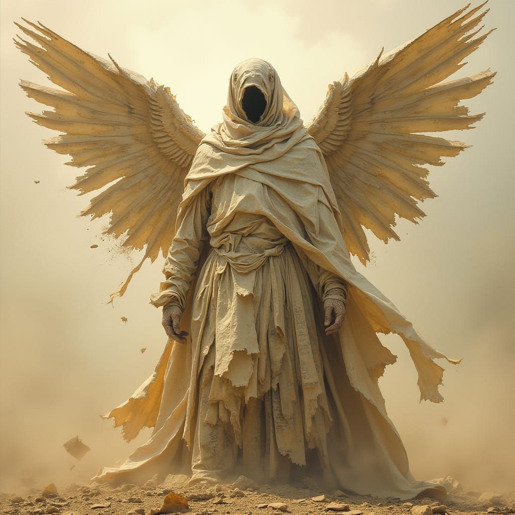 Towering Parchment Figure of Forgotten Stories