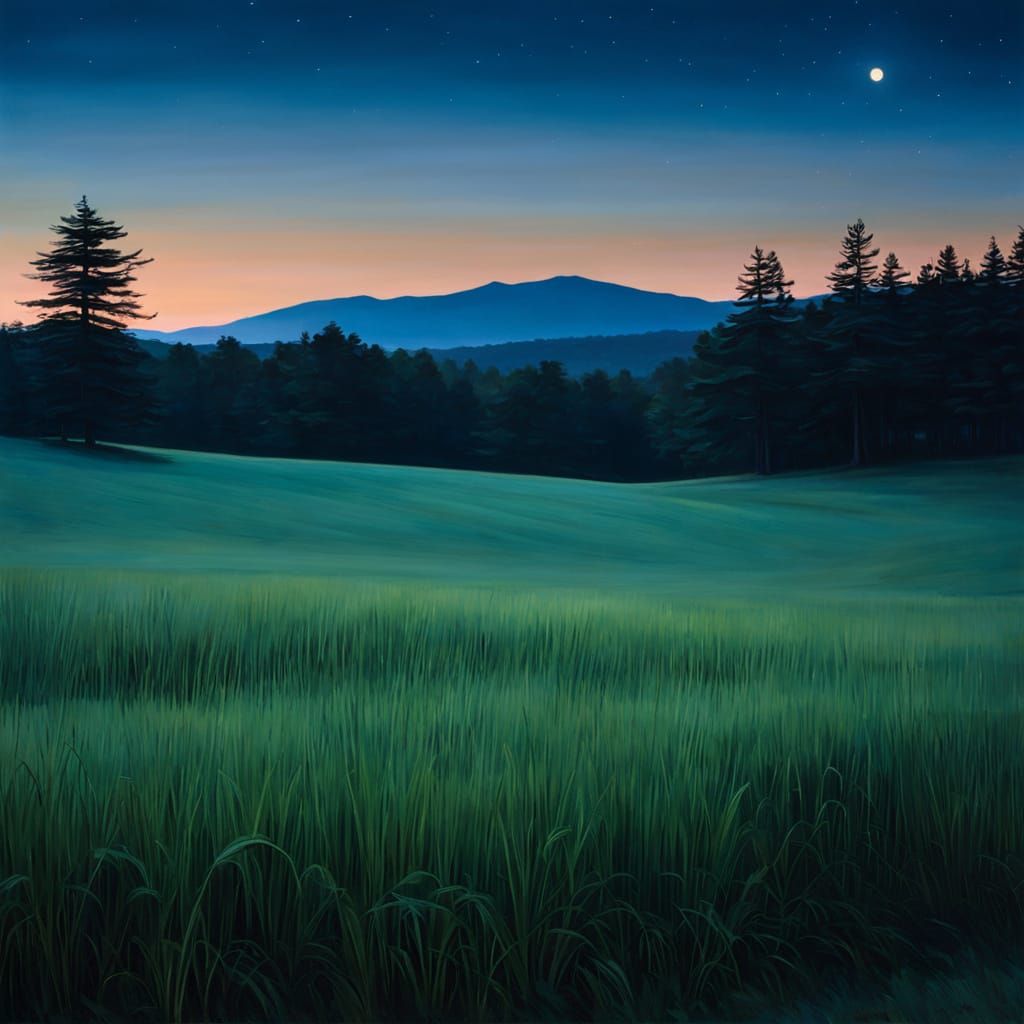 Glimmering Star over Twilight Meadow