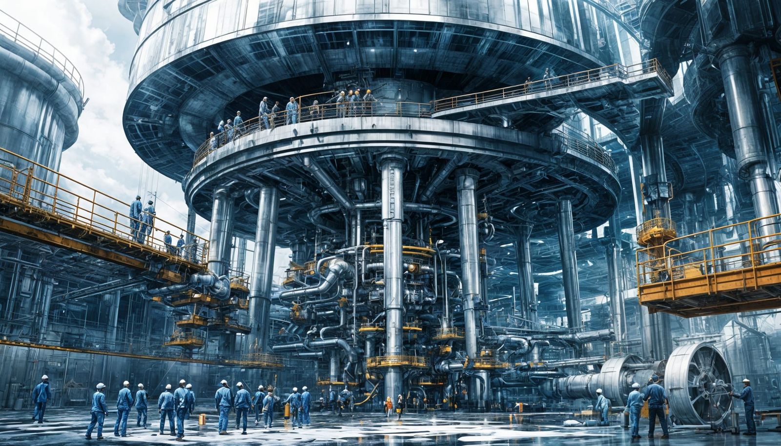 Futuristic Mercury Power Plant in Sci-Fi Style