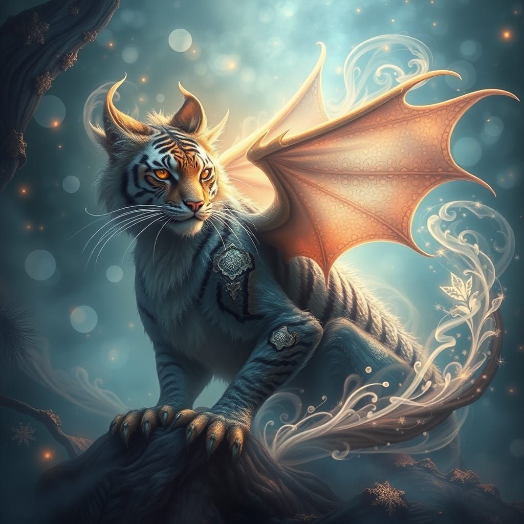 Ethereal Tiger Dragon in Enchanted Mist