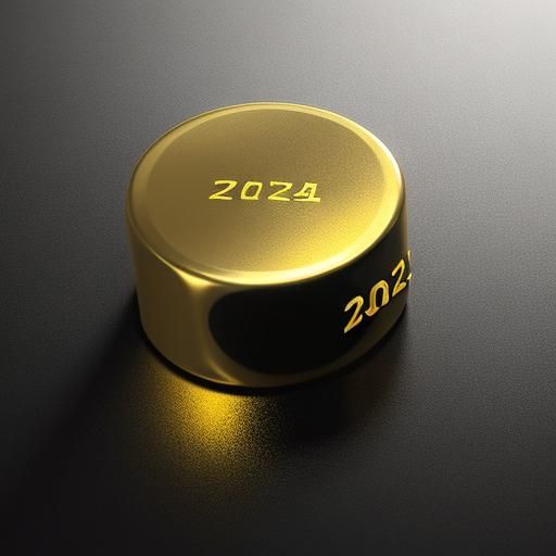 Gold 2024 on Transparent Background